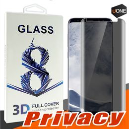 For Samsung Galaxy S9 S8 Plus Note8 Privacy Temered Glass Anti Spy Anti Glare Protective Glass Screen Protector Film for S7 S6 Edge