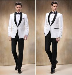 High Quality 2 Piece Suit Men Wedding Tuxedos Excellent Groom Tuxedos With Black Lapel Men Blazer Best seller 4 Color(Jacket+Pants+Tie)1308