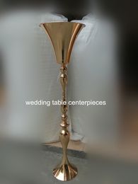 Factory direct Wedding table Centrepieces iron gold metal candle holder