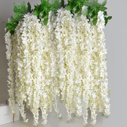 Wedding party favors Artificial flowers 1.6M Silk Flowers Long Elegant Wisteria Vine Rattan For Wedding home Christmas decorations SN940