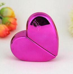 Fashion 25ml Heart Shaped Empty Glass Perfume Bottle Screw Neck Pump Sprayer Thick Glass Bottles LX1102