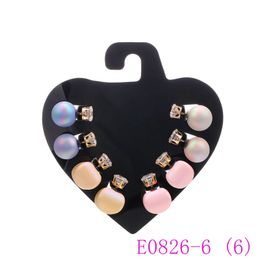3 set Front & Back Women's Stud Earring Set Frosted glass pearls Beads Rhinestone Resin Earrings Jewellery For Girls Female Gifts E0826-6