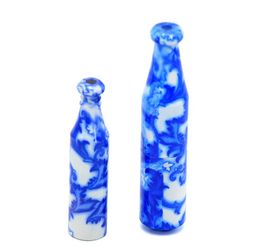 New size and size metal pipe, blue and white porcelain, cigarette smoking, snuff bottle, mini nose pipe