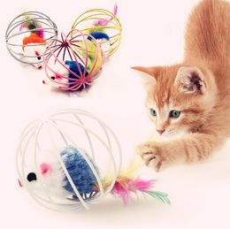 Fat cat toys Lovely Mouse for Cat Dogs Funny Fun playing contain toys Pet supplies Mixed Colour 100pcs/lot Mouse toys I205