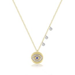 Gold plated lucky evil eye charm necklace cz drop elegance fashion jewelry women elegance fashion pendant necklaces