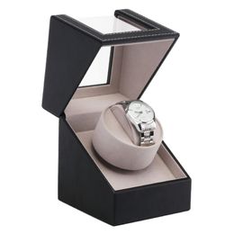 Watch Box PU Leather Adjustable Pillow Anti-static Self-Winding Automatic Mechanical Holder Storage Container Case