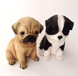 creative resin Pugs dog figurines vintage dog statue home decor crafts room decoration resin animal figurine Border Collie gifts