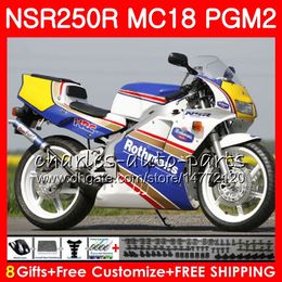 Bodys For HONDA NSR250R MC16 MC18 PGM2 NS250 TOP Rothmans 88 89 78HM.77 NSR 250 R NSR250 R RR NSR250RR NSR 250R 88 89 1988 1989 Fairing Kit