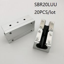 20pcs/lot SBR20LUU 20mm open type linear case unit linear block bearing blocks for cnc router 3d printer parts