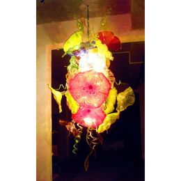 Murano Glass Plate Chandelier Small Ceiling Lamp for Museum Church Bar Coffee House Decor