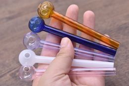 TOP quality 10cm thick Pyrex oil burner pipe 2mm thick glass tube oil nail 20mm OD Ball for water Smoking pipe Glass bongs oil Bubbler pipe