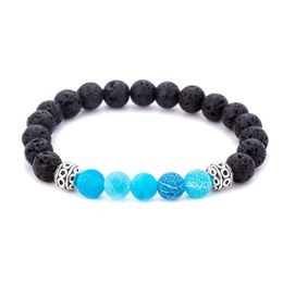 Hot sale Natural Lava Stone Bracelets Reiki Chakra Healing Balance Beads Bracelet for Men Women Stretch Yoga Jewelry
