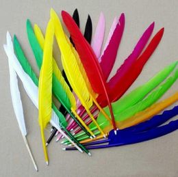 Free Shipping Newest Retro Style Feather Quill pen Goose Ballpoint Pens For Office Student Collect Wedding gift,1000pcs/lot SN935