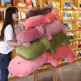 Dorimytrader Kawaii Soft Anime Hippo Plush Toy Cute Large Stuffed Cartoon Hippos Pillow Doll Animal Nap Cushion for Lover Gift DY50217