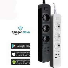 leistungsstreifen-timer. Rabatt Smart Wifi Power Strip Surge Protector Mehrere Steckdosen 4 USB-Anschluss Sprachsteuerung für Amazon Echo Alexa Google Home Timer