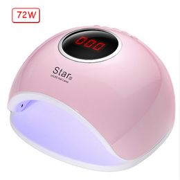 72W/40W Dual UV nail Lamp LED Lamp For Manicure Nail Dryer For All Gels Polish Infrared Sensor 10/30/60/99s Timer LCD Display Y18100807