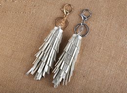 Wholesale multilevel leather tassels key chain key ring multicolor nice bag accessories and key pendant free ship