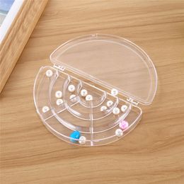 10 grid Clear Empty Nail Art Tips Cell Storage Box Container Fan DIY Sewing Hardware Tool Case LZ1368