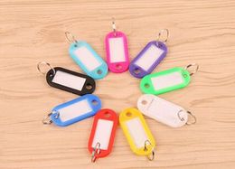 Plastic Keychain Key Tags Label Name Tag With Split Ring For Baggage Keyrings