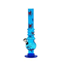 8.27 Inch Smoking Acrylic Bong with 15MM Metal Bowl Spider Pattern Mix Smoking Water Pipes Popular Acrylic Tobacco Hookah Bongs Smoking Accessory