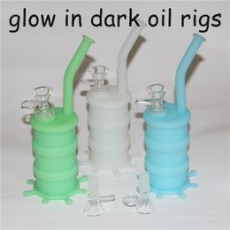 food grade silicone bong silicon dab rig with glass accessories nonstick silicone water pipe for free