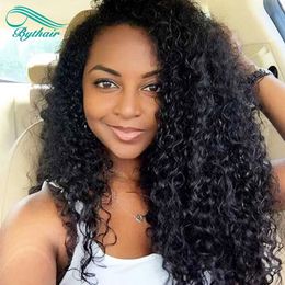 Bythair Deep Curly Lace Front Human Hair Wigs For Women Brazilian Virgin Human Hair Full Lace Wig Pre Plucked With Baby Hairs