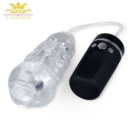 LUOGE Suction Oral Male Masturbator 10 Vibration Modes Strong Suck Vibrating Men Sex Toy Adult Game USB Charge Masturbation Cup S19706