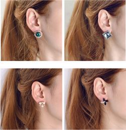 12pairs/Lot, 100 styles Korean Creative Fashion diamond earrings New Pearl Stud Earrings Hot selling accessories jewelry wholesale earrings