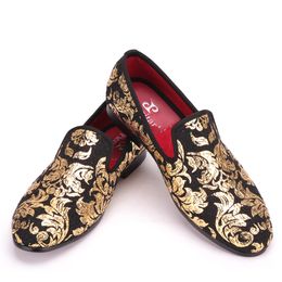 New Fashion High-end Gold printing Men Shoes Luxury Fashion Men Loafers Men's Flats Free shipping