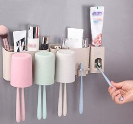 Creative Tooth Brush Holder Automatic Toothpaste Dispenser Toothbrush Holder Toothbrush Wall Mount Stand Bathroom Tool