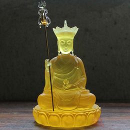 Mount Jiuhua monk, Glazed Buddha Ksitigarbha Bodhisattva statue, opening the light, Buddhist supplies, Buddha figure
