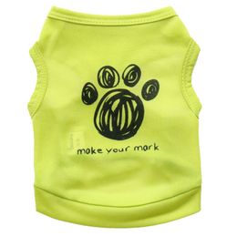 Cotton Dog Clothes Apparel Pet T-Shirt Clothing Summer Breathable Cosy Cat Pet Clothes for Dogs Vest Make your mark footprint