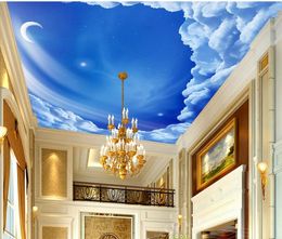 custom 3d ceiling wallpaper murals Sky blue sky wall papers home decor living room 3d ceiling wall paper luxury home decor
