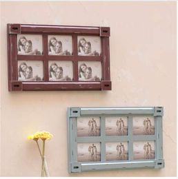 Zakka Groceries Frame Pine Wood Resin Europe Style Vintage Ornaments Photo Frames Desktope Decoration Make Old Frames