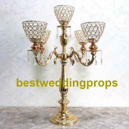 new hot sell wedding crystal table centerpiece crystal chandelier flower stand Banquet decoration best0271