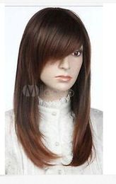 new design long brown fashion straight bangs hair wig wigs for women
