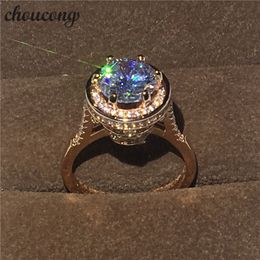 choucong 2017 Brand Design Female ring 4ct Diamonique cz Rose Gold 925 Sterling silver Engagement Wedding Band Ring for women