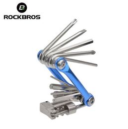 ROCKBROS Mini-Reparatur-Taschen-Klappwerkzeug, 11-in-1 Fahrrad, Mountainbike, Rennrad, Werkzeug-Set, Radfahren, Multi-Reparatur-Werkzeug-Set, Schraubenschlüssel