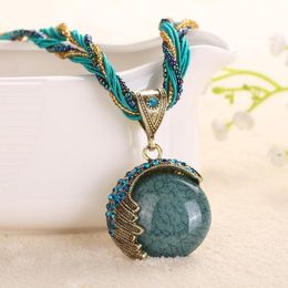 Europe and the United States decorated Bohemian accessories National style necklace Vintage jewelry alloy pendant 17 colors