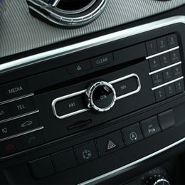 Interior Central Control CD buttons frame decorative cover trim for Mercedes Benz CLA GLA A/B class Chrome ABS
