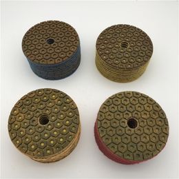 Metal Polishing Pad 4 inch (100 mm) Hexagon Spot Resin Abrasive Disc Coarse Polishing Disc for Marble Granite Concrete 40 Pcs/lot