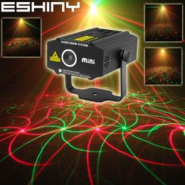 ESHINY Mini 4in1 4 Patterns Whirlwind R&G Laser Projector Lighting Stage Disco DJ Club KTV Xmas Bar Family Party Light Show P17