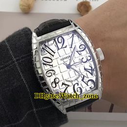 New Gold Croco Black Croco 8880 3D Cracking White Dial Asian 2813 Automatic Mens Watch Leather Strap High Quality Wristwatches