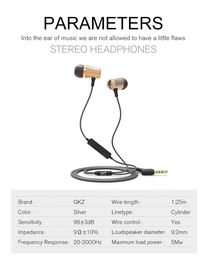 QKZ X9 Earphone Super Bass Go Pro Clear Voice Metal-Ear Earphones Mobile Computer MP3 Universal 3.5MM Headset fone de ouvido