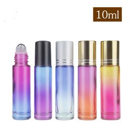 10ml Glass Roll on Bottles Gradient Colour Roller Bottles with Stainless Steel Balls Roll-on Bottle Perfect for essential oils LX4026
