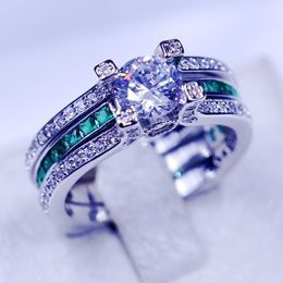 12 Colours wedding band rings for women men Green 5A Zircon Cz 925 Sterling silver Birthstone Female Ring bridal set Jewellery Gift