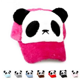 2018 Winter Frauen Niedlichen Panda Gesicht Emboridery Baseball Kappe Gebogene Krempe Tier Hip Hop Warme Mütze Gorras Snapback Hüte