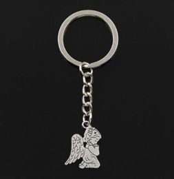 Fashion 20pcs/lot Key Ring Keychain Jewellery Silver Plated Angel Charms pendant
