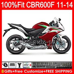 Injection Body For HONDA CBR600 F4i CBR 600 F 2011 2012 2013 2014 115HM.45 CBR600F4i CBR600 F 600F CBR600F 11 12 13 14 wine red Fairing