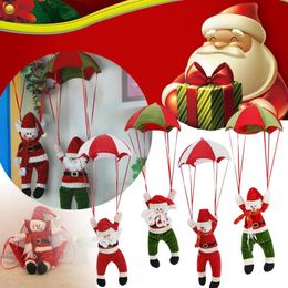 Cute Christmas Tree Decorations Hanging Parachute Santa Claus Snowman Ornaments For Home New Year Party Supplies Pendant